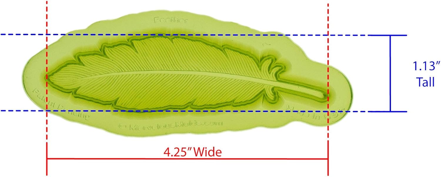 Moule grande plume (moule en 2 parties) – 10,80 x 2,70 cm – Marvelous Molds – Image 2