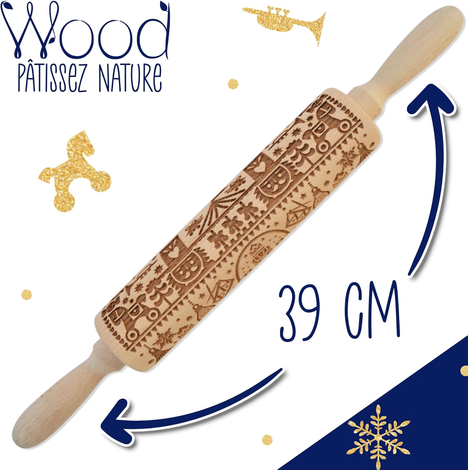 SCRAPCOOKING Rouleau à Pâtisserie en Bois Casse-Noisette – Image 6