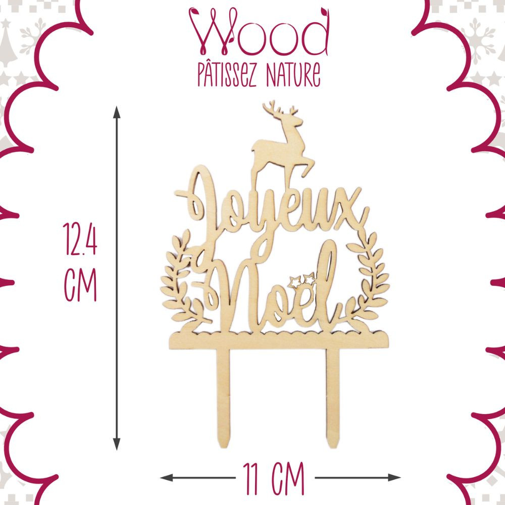 đ Cake Topper Bois âJoyeux NoĂ«lâ â ScrapCookingÂź â Image 5
